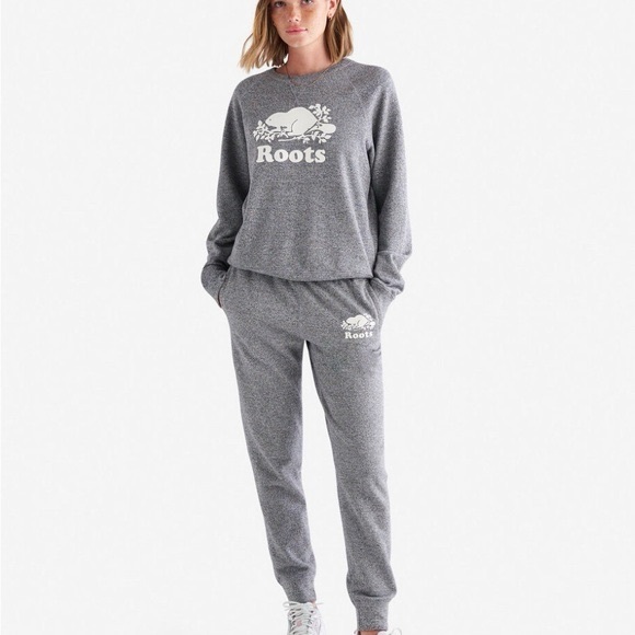 Roots Organic Original Crew Sweatshirt  Salt  Pepper - Picture 3 of 12